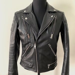 Men's Diesel Leather Jacket, size M with zip details